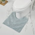 thumbnail image 1 of Better Trends U-Shape Toilet Rug 100% Cotton, Non-Slip Rug, Water Absorbent, Washable, (20" x 20") Contour Bath Rug Blue - Hugo Collection, 1 of 6