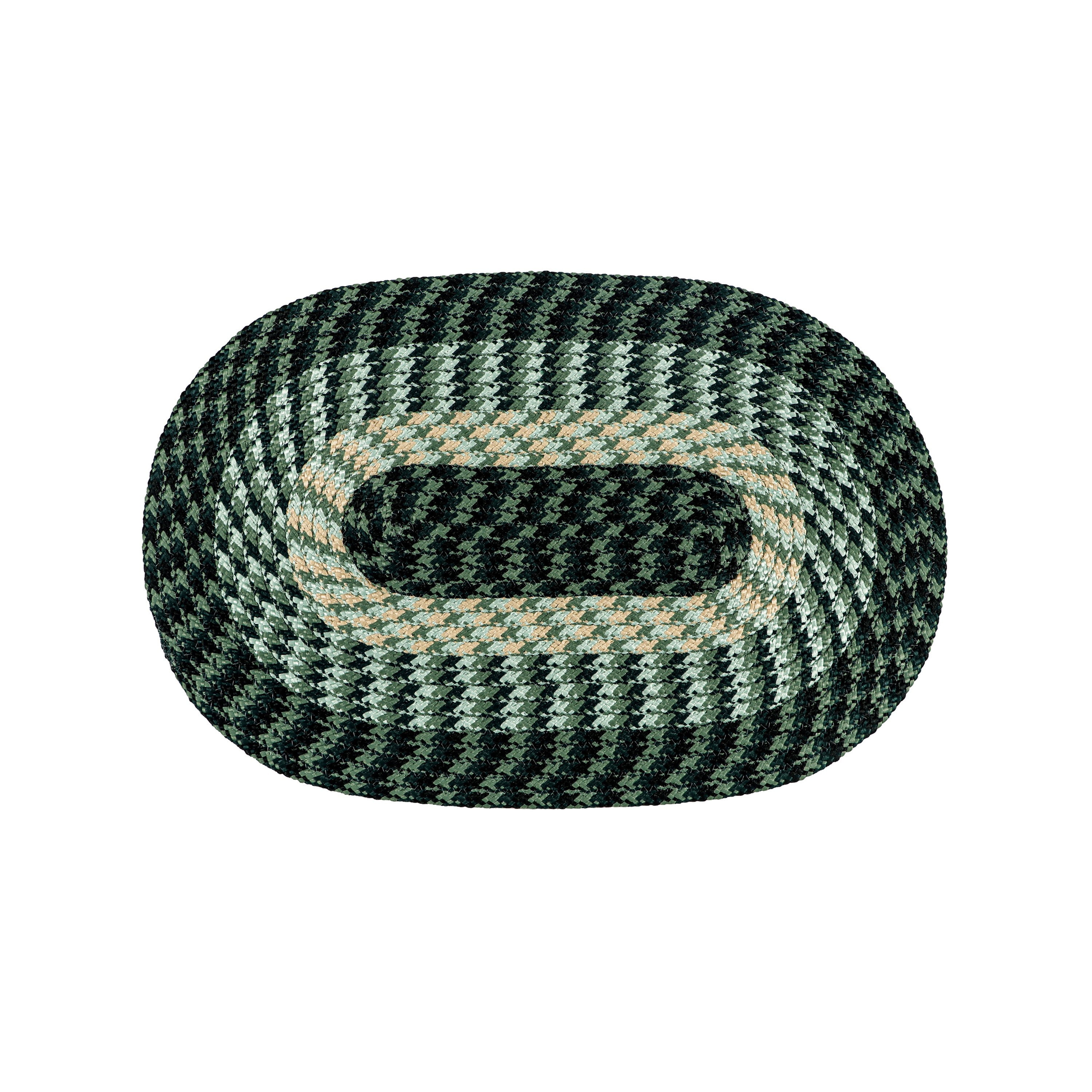 Hunter Stripe 20" x 30" Reversible Polypropylene Oval Rug