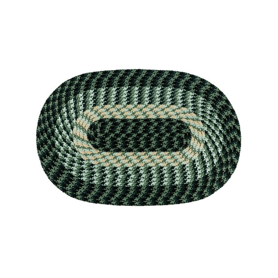 Better Trends 20"x 30" Oval Rug 100% Polypropylene Durable & Stain Resistant Reversible Indoor Area Utility Rug (Hunter Stripe) Alpine Stripe Collection