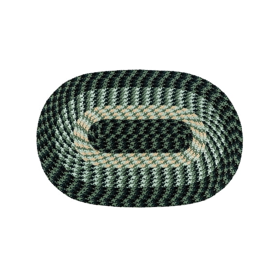 Better Trends 20"x 30" Oval Rug 100% Polypropylene Durable & Stain Resistant Reversible Indoor Area Utility Rug (Hunter Stripe) Alpine Stripe Collection