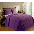 thumbnail image 1 of Better Trends 3 Piece King Bedspread Set 100% Cotton Chenille Tufted Medallion Pattern Soft & Luxurious Feel, Perfect for Gifting and All Seasons, Machine Washable (Plum) Rio Collection, 1 of 6