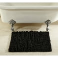 thumbnail image 1 of Better Trends Loopy Chenille Tufted Bath Mat Rug 100% Cotton, 24" square, Black, 1 of 4