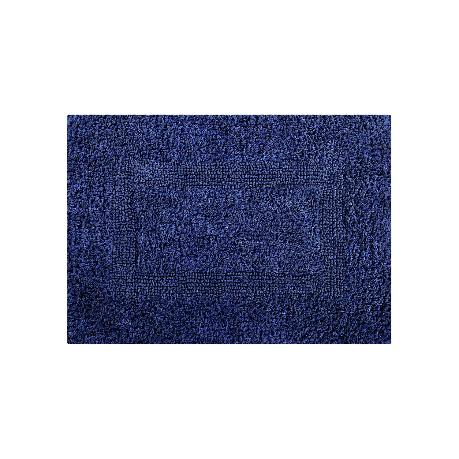 Lux Navy 100% Cotton Reversible Bath Rug 17" x 24"