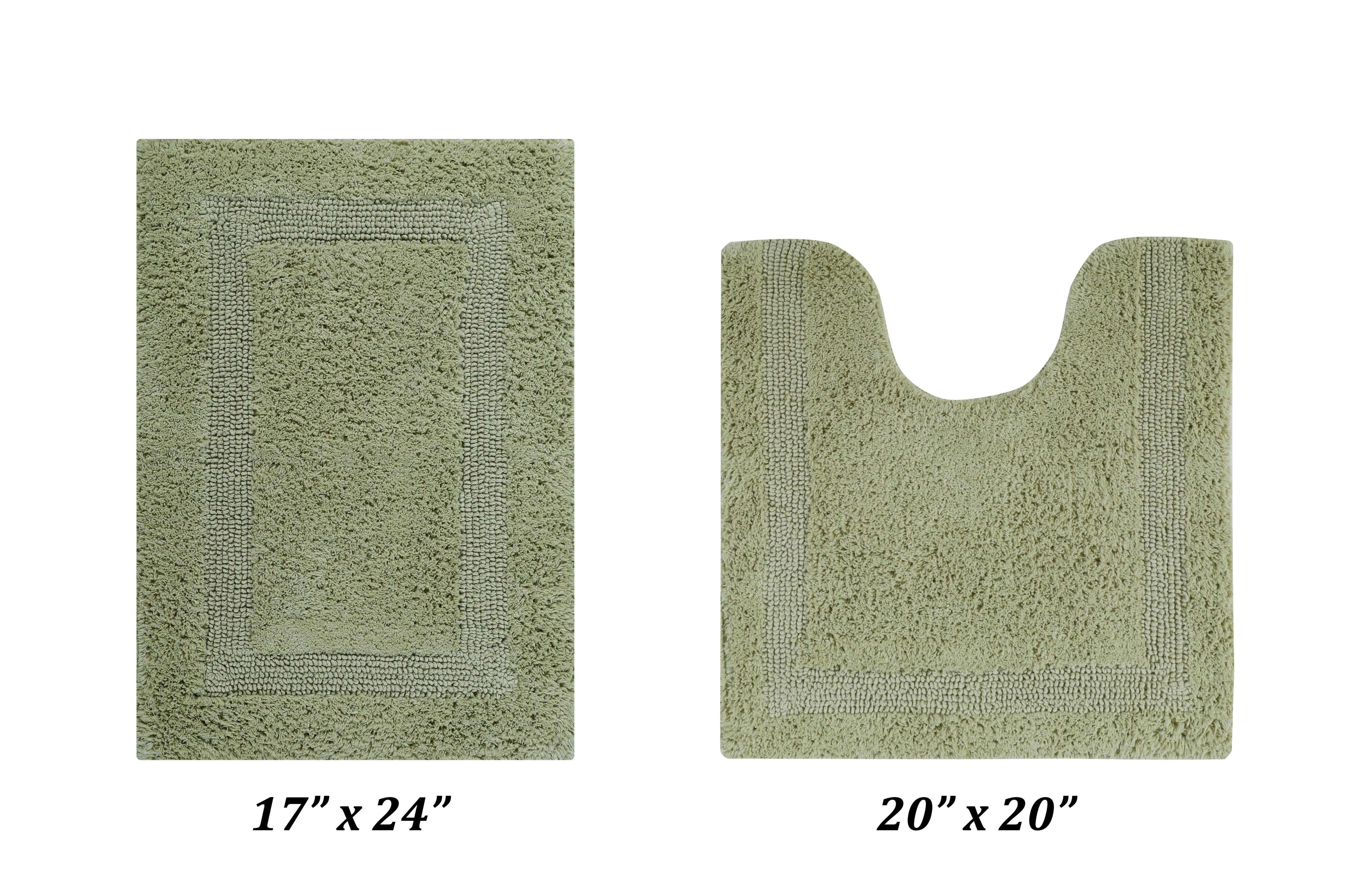 Sage Cotton Tufted Reversible Bath Rug Set, 2-Piece