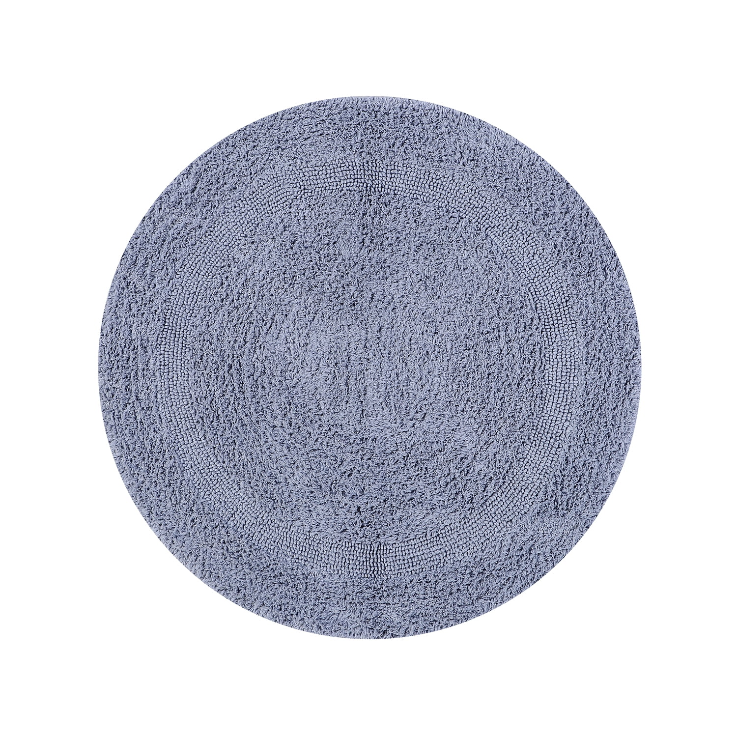 Lux Silver 30" Round Cotton Tufted Bath Rug