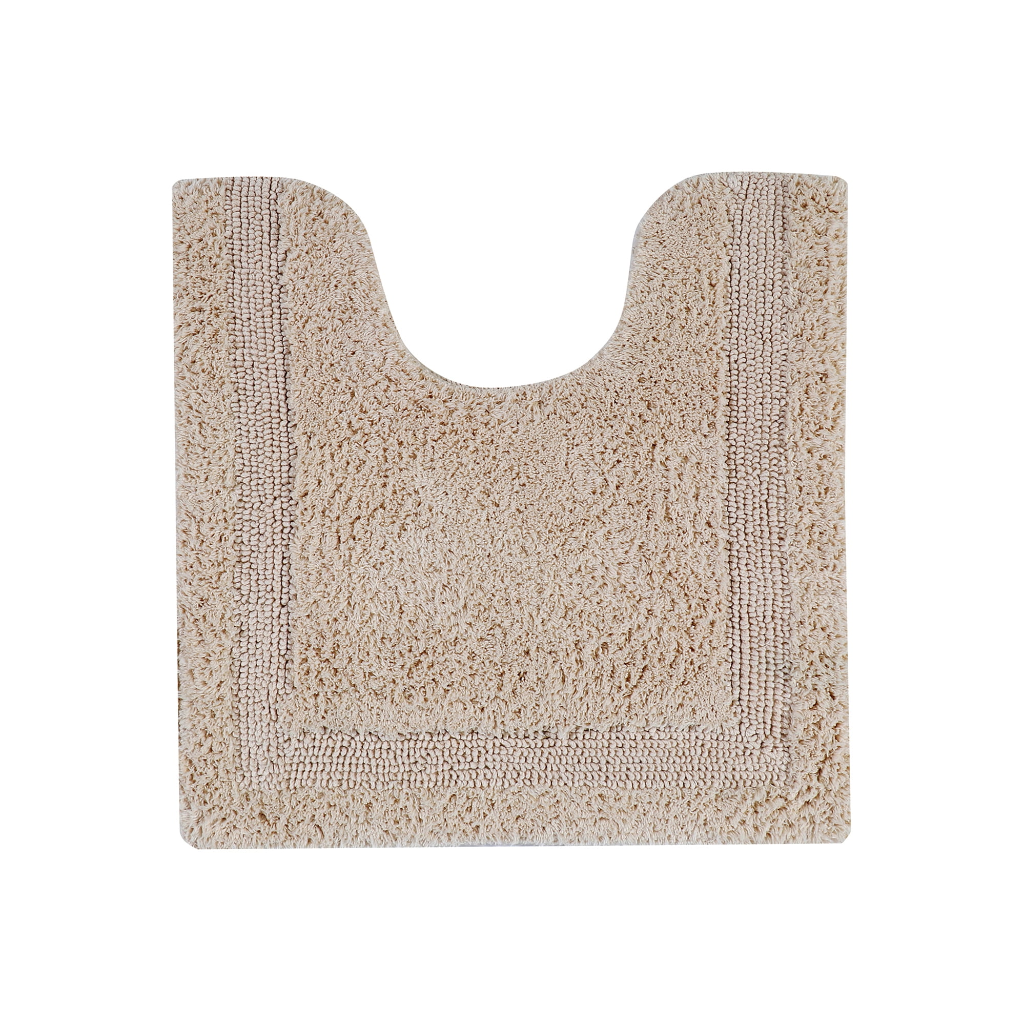Lux Collection Sand 20" x 20" Cotton Tufted Reversible Contour Bath Rug