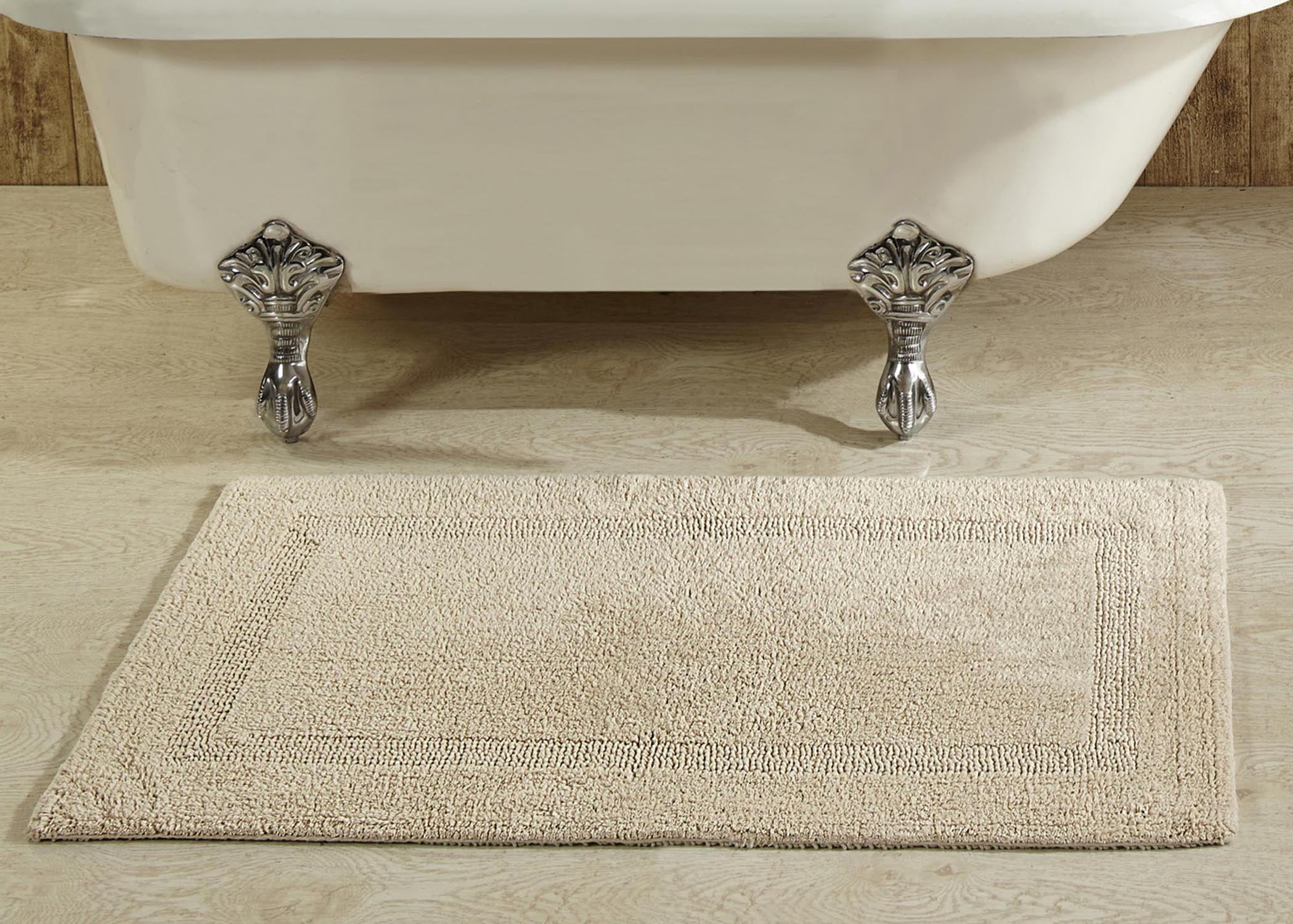 Lux Collection Sand Cotton Reversible Bath Rug 21" x 34"