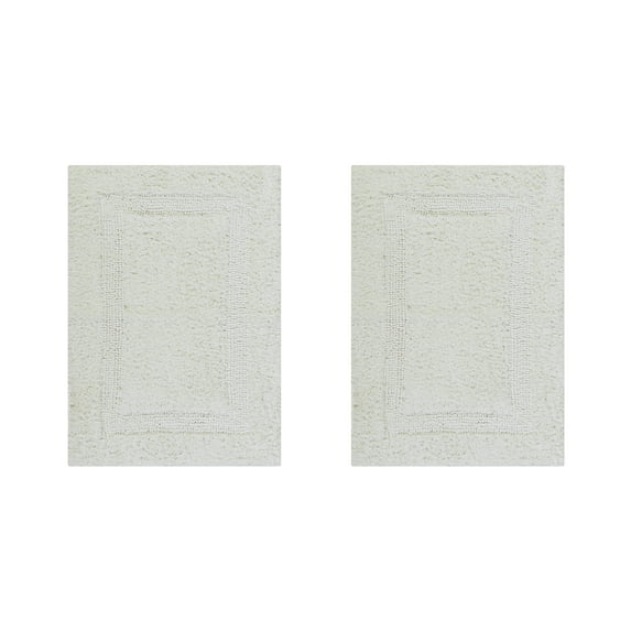 Better Trends Premium 2 Piece Bathroom Rug Set 100% Cotton, Extra Soft Tufted Bath Mat, Water Absorbent & Reversible Mat, Ivory Lux Collection