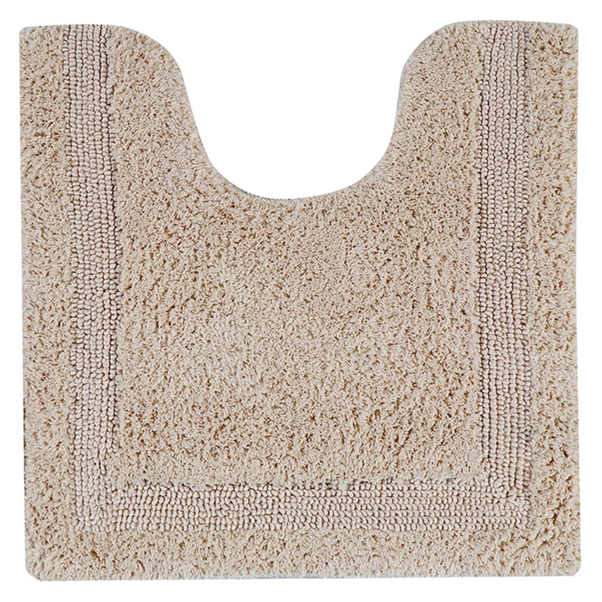 Luxurious Silver Cotton U-Shaped Contour Bath Rug 20" x 20"