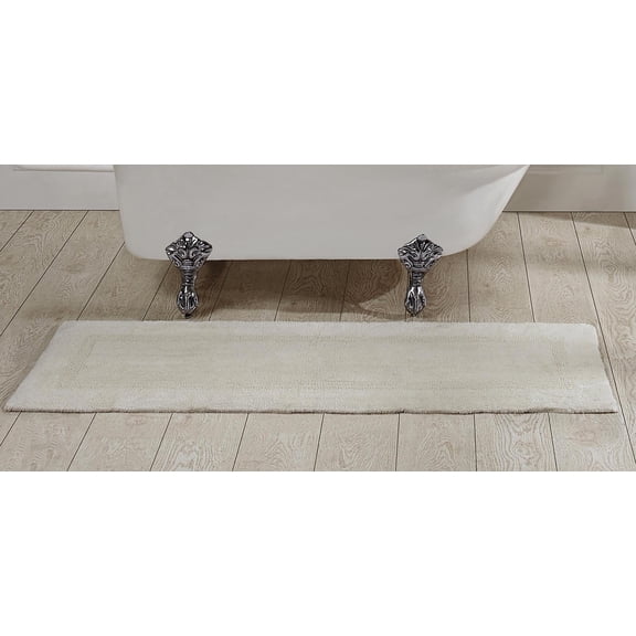 Better Trends 20" x 60" Premium Bathroom Runner Mat, 100% Cotton Tufted Bathroom Rug, Water Absorbent, Reversible Bath Mat Machine Washable (Ivory) Lux Collection