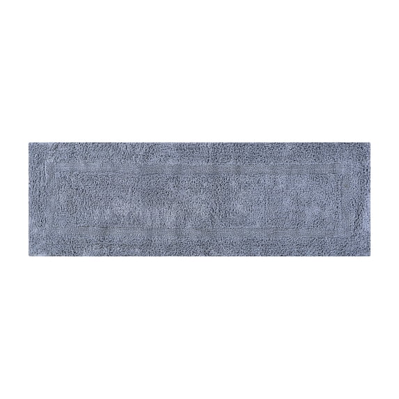 Better Trends 20" x 60" Premium Bathroom Runner Mat, 100% Cotton Tufted Bathroom Rug, Water Absorbent, Reversible Bath Mat Machine Washable (Silver) Lux Collection