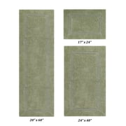 Better Trends Premium 3 Piece Bathroom Rug Set 100% Cotton, Extra Soft Tufted Bath Mat, Water Absorbent & Reversible Mat, Sage Lux Collection