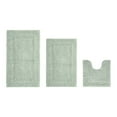 thumbnail image 1 of Better Trends Luxury 3 Piece Bathroom Rugs Set 100% Cotton Bath Rug Soft, Water Absorbent, Reversible, Machine Washable for Bathroom Decor Toilet Base Contour, Runner Mat Dark Sage Lux Collection, 1 of 4