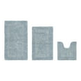 thumbnail image 1 of Better Trends Luxury 3 Piece Bathroom Rugs Set 100% Cotton Bath Rug Soft, Water Absorbent, Reversible, Machine Washable for Bathroom Decor Toilet Base Contour, Runner Mat Blue Lux Collection, 1 of 4