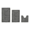 thumbnail image 1 of Better Trends Luxury 3 Piece Bathroom Rugs Set 100% Cotton Bath Rug Soft, Water Absorbent, Reversible, Machine Washable for Bathroom Decor Toilet Base Contour, Runner Mat Gray Lux Collection, 1 of 4
