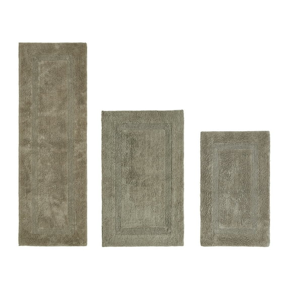 Better Trends Luxury Bath Rug 3 Piece Set 100% Cotton Tufted Bathroom Rug Water Absorbent, Reversible Machine Washable Runner Mat for Bathroom Floor Decor, Tub, Laundry Room Beige Lux Collection
