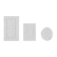 thumbnail image 1 of Better Trends Luxury Bath Rugs 3 Piece Set 100% Cotton Water Absorbent, Reversible Machine Washable Lid Cover, U Shap Toilet Base Contour for Bathroom Floor Decor, Toilet Cover White Lux Collection, 1 of 4