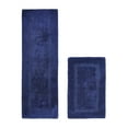 thumbnail image 1 of Better Trends Luxury Bathroom Rug 2 Piece Set 100% Cotton Bath Rug Water Absorbent, Reversible Machine Washable Runner Mat for Bathroom, Bathtub, Laundry Room 21"x34"|20"x60" Navy Lux Collection, 1 of 4