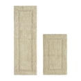 thumbnail image 1 of Better Trends Luxury Bathroom Rug 2 Piece Set 100% Cotton Bath Rug Water Absorbent, Reversible Machine Washable Runner Mat for Bathroom, Bathtub, Laundry Room 21"x34"|20"x60" Sand Lux Collection, 1 of 4