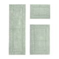 thumbnail image 1 of Better Trends Luxury Bathroom Rug 3 Piece Set 100% Cotton Tufted Bath Rug Water Absorbent, Reversible Machine Washable Bathmat Decor, Laundry Room Dark Sage Lux Collection, 1 of 4