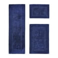 thumbnail image 1 of Better Trends Luxury Bathroom Rug 3 Piece Set 100% Cotton Tufted Bath Rug Water Absorbent, Reversible Machine Washable Bathmat Decor, Laundry Room Navy Lux Collection, 1 of 4
