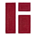 thumbnail image 1 of Better Trends Luxury Bathroom Rug 3 Piece Set 100% Cotton Tufted Bath Rug Water Absorbent, Reversible Machine Washable Bathmat Decor, Laundry Room Red Lux Collection, 1 of 4
