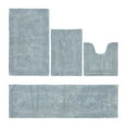 thumbnail image 1 of Better Trends Luxury Bathroom Rugs 4 Piece Set 100% Cotton Soft Bath Rug Water Absorbent, Reversible, Machine Washable for Bathroom Decor Toilet Base Contour, Runner Mat Blue Lux Collection, 1 of 4