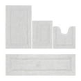 thumbnail image 1 of Better Trends Luxury Bathroom Rugs 4 Piece Set 100% Cotton Soft Bath Rug Water Absorbent, Reversible, Machine Washable for Bathroom Decor Toilet Base Contour, Runner Mat White Lux Collection, 1 of 4
