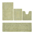 thumbnail image 1 of Better Trends Luxury Bathroom Rugs 4 Piece Set 100% Cotton Soft Bath Rug Water Absorbent, Reversible, Machine Washable for Bathroom Decor Toilet Base Contour, Runner Mat Sage Lux Collection, 1 of 4