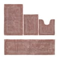 thumbnail image 1 of Better Trends Luxury Bathroom Rugs 4 Piece Set 100% Cotton Soft Bath Rug Water Absorbent, Reversible, Machine Washable for Bathroom Decor Toilet Base Contour, Runner Mat Pink Lux Collection, 1 of 4