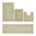 thumbnail image 1 of Better Trends Luxury Bathroom Rugs 4 Piece Set 100% Cotton Soft Bath Rug Water Absorbent, Reversible, Machine Washable for Bathroom Decor Toilet Base Contour, Runner Mat Sand Lux Collection, 1 of 4