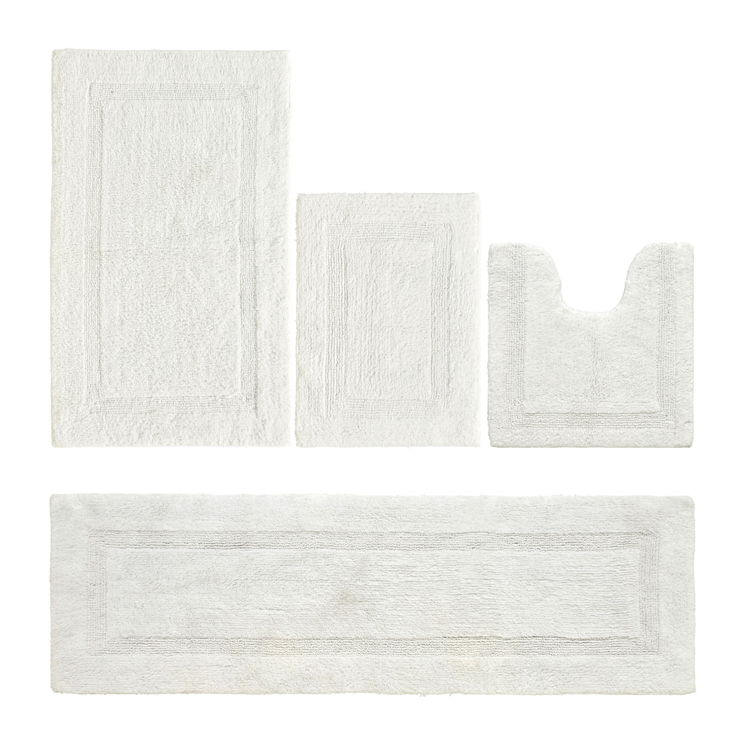 Better Trends Luxury Bathroom Rugs 4 Piece Set 100% Cotton Soft Bath ...