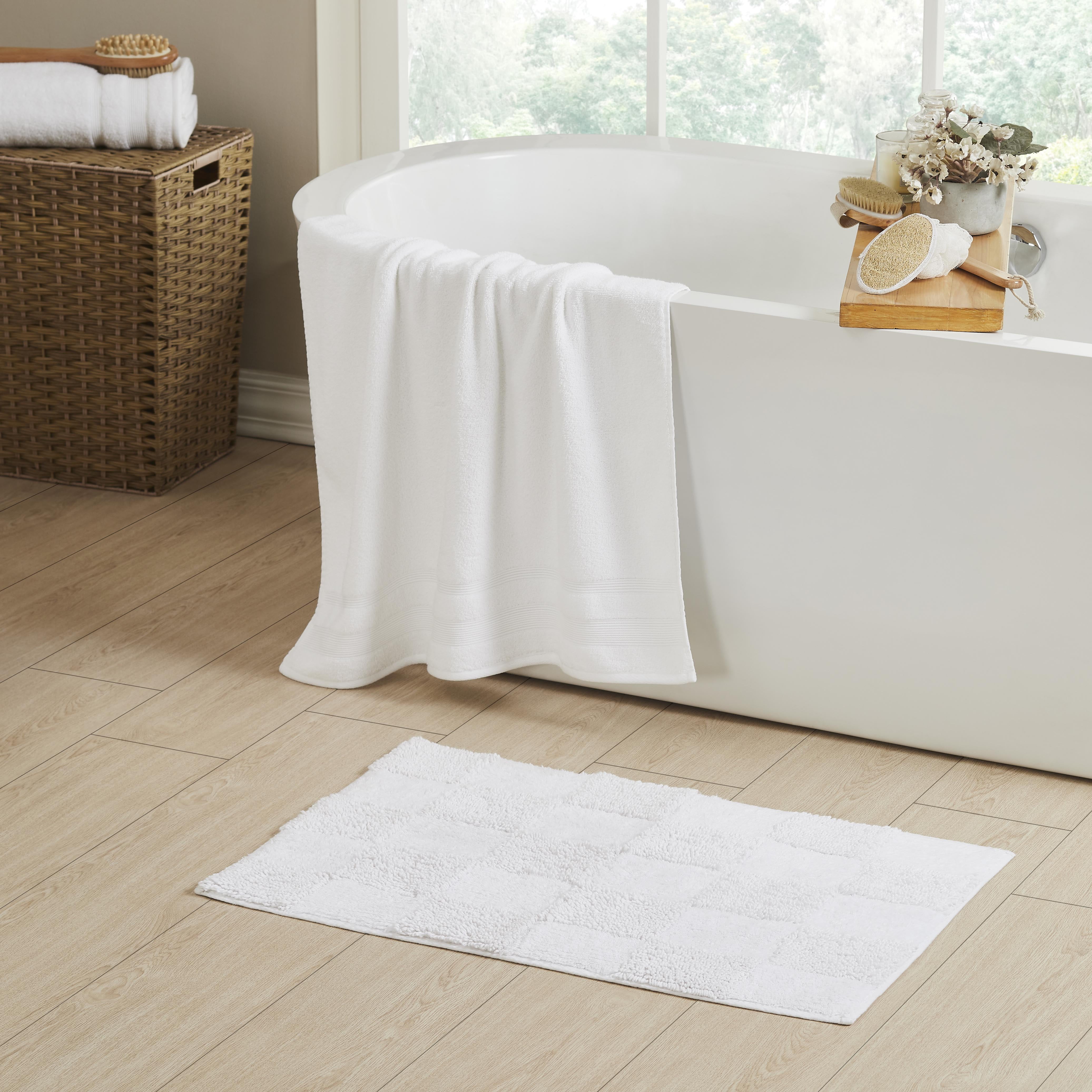 Better Trends Lydia 100% Cotton 3 Piece Bath Mat & Towel - White ...