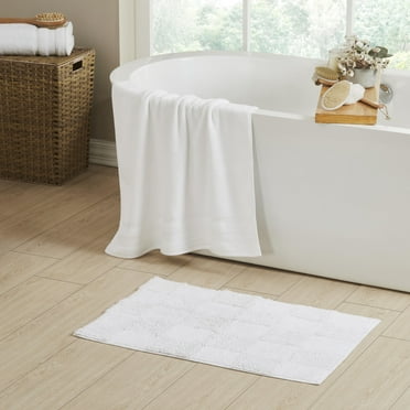 Better Trends Lydia 100% Cotton 3 Piece Bath Mat & Towel - White