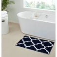 thumbnail image 1 of Better Trends 24" x 40" Bathroom Rugs 100% Polyester Soft Water Absorbent Non Slip Bath Mat Machine Washable Rug Hugo Collection - Navy, 1 of 4