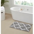 thumbnail image 1 of Better Trends 24" x 40" Bathroom Rugs 100% Polyester Soft Water Absorbent Non Slip Bath Mat Machine Washable Rug Hugo Collection - Silver, 1 of 4