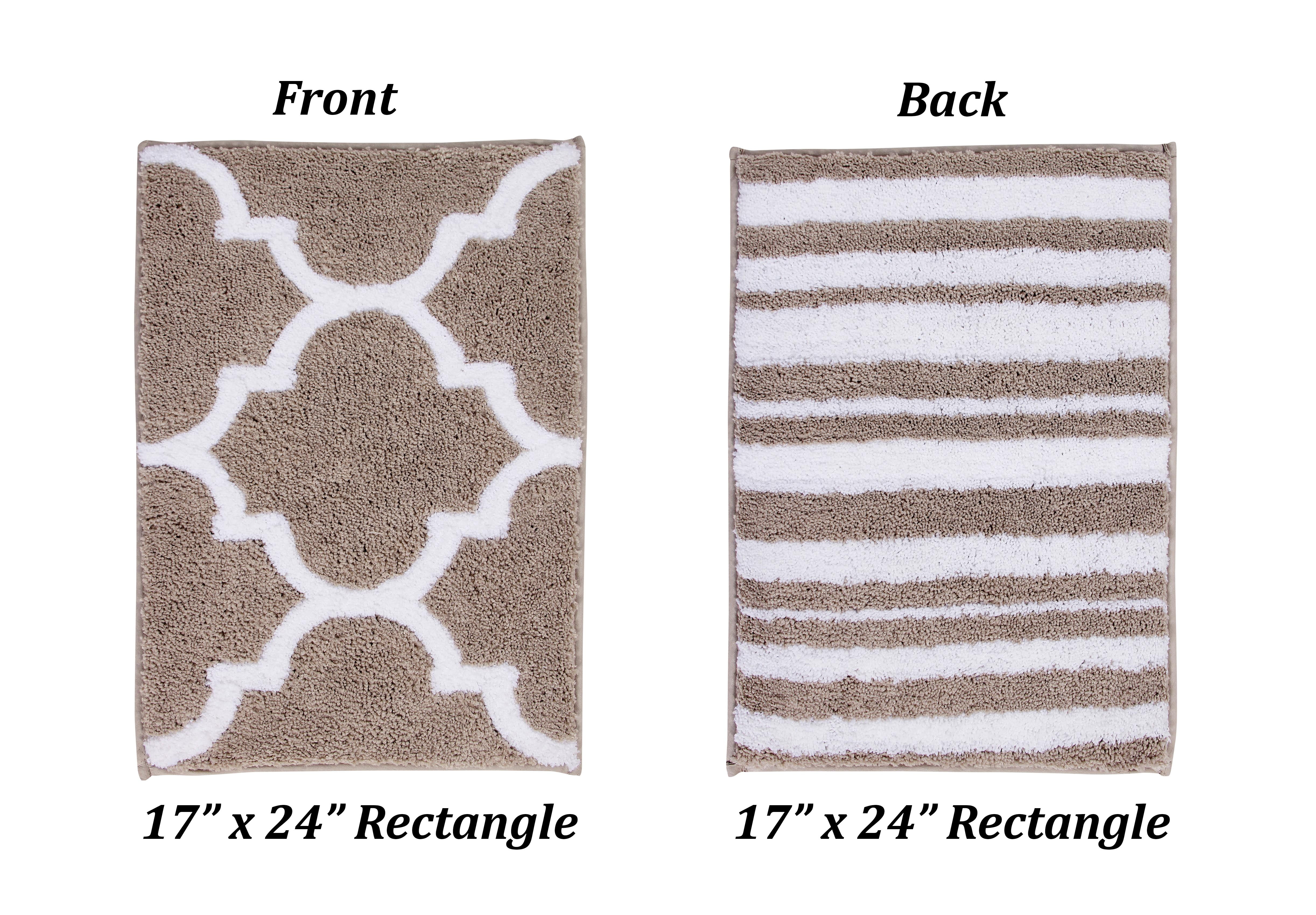 Better Trends 17" x 24" Bathroom Rugs 100% Polyester Soft Water Absorbent Non Slip Bath Mat Machine Washable Rug Marrakesh Collection - Beige