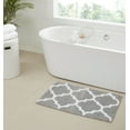thumbnail image 1 of Better Trends 17" x 24" Bathroom Rugs 100% Polyester Soft Water Absorbent Non Slip Bath Mat Machine Washable Rug Marrakesh Collection - Silver, 1 of 6