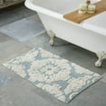thumbnail image 1 of Better Trends 17" x 24" Bathroom Rugs 100% Cotton Soft Water Absorbent Non Slip Bath Mat Machine Washable Rug (Blue) Medallion Collection, 1 of 6