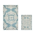 thumbnail image 1 of Better Trends 2 Piece Bathroom Rug Set 100% Cotton Extra Soft Tufted Bath Rug Water Absorbent Non-Slip Bath Mat Machine Washable (Blue) Medallion Collection, 1 of 7