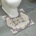 thumbnail image 1 of Better Trends U-Shape Toilet Rug 100% Cotton, Non-Slip Rug, Water Absorbent, Machine Washable, (20" x 20") Contour Bath Rug Gray - Madallion Collection, 1 of 5