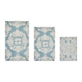 thumbnail image 1 of Better Trends 3 Piece Bathroom Rug Set 100% Cotton Extra Soft Tufted Bath Rug Water Absorbent Non-Slip Bath Mat Machine Washable (Blue) Medallion Collection, 1 of 8
