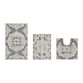 thumbnail image 1 of Better Trends 3 Piece Bathroom Rug Set 100% Cotton Extra Soft Tufted Bath Rug Water Absorbent Non-Slip Bath Mat Machine Washable (Gray) Medallion Collection, 1 of 8