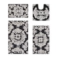 thumbnail image 1 of Better Trends 4 Piece Bathroom Rug Set 100% Cotton Extra Soft Tufted Bath Rug Water Absorbent Non-Slip Bath Mat Machine Washable (Charcol) Medallion Collection, 1 of 8