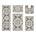 thumbnail image 1 of Better Trends 5 Piece Bathroom Rug Set 100% Cotton Extra Soft Tufted Bath Rug Water Absorbent Non-Slip Bath Mat Machine Washable (Beige) Medallion Collection, 1 of 10