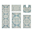 thumbnail image 1 of Better Trends 5 Piece Bathroom Rug Set 100% Cotton Extra Soft Tufted Bath Rug Water Absorbent Non-Slip Bath Mat Machine Washable (Blue) Medallion Collection, 1 of 10