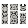 thumbnail image 1 of Better Trends 5 Piece Bathroom Rug Set 100% Cotton Extra Soft Tufted Bath Rug Water Absorbent Non-Slip Bath Mat Machine Washable (Charcol) Medallion Collection, 1 of 10