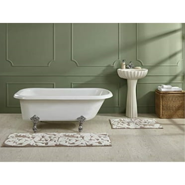 Better Trends Memory Foam Collection 100% Cotton Ultra Soft Bath Mat Rug, 20" x 32", Beige