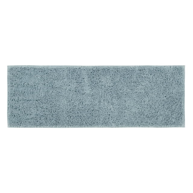 Better Trends Memory Foam Collection is Ultra Soft, Plush and Absorbent Tufted Bath Mat Rug 100% Cotton in Vibrant Colors, 18" x 54" Rectangle, BLUE