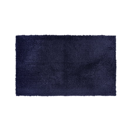 Better Trends Bath Room Rugs Tufted 100% Polyester 21" x 34" Bath Rug, Water Absorbent Non-Slip Bath Mat Machine Washable Micro Plush Collection - Navy